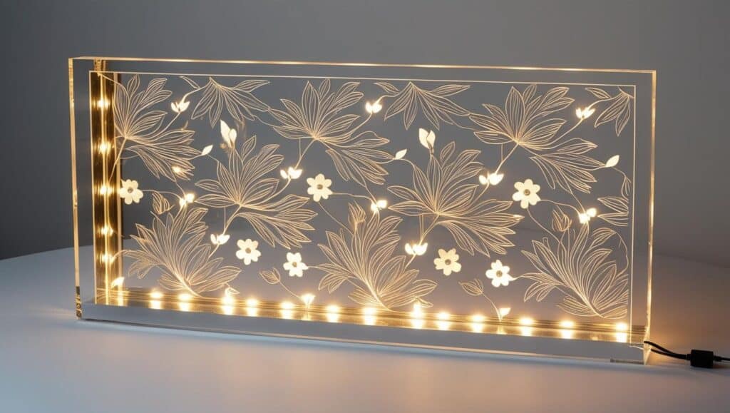 tableau LED en plexiglas sur mesure