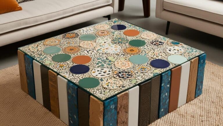 table basse en carreaux de céramique