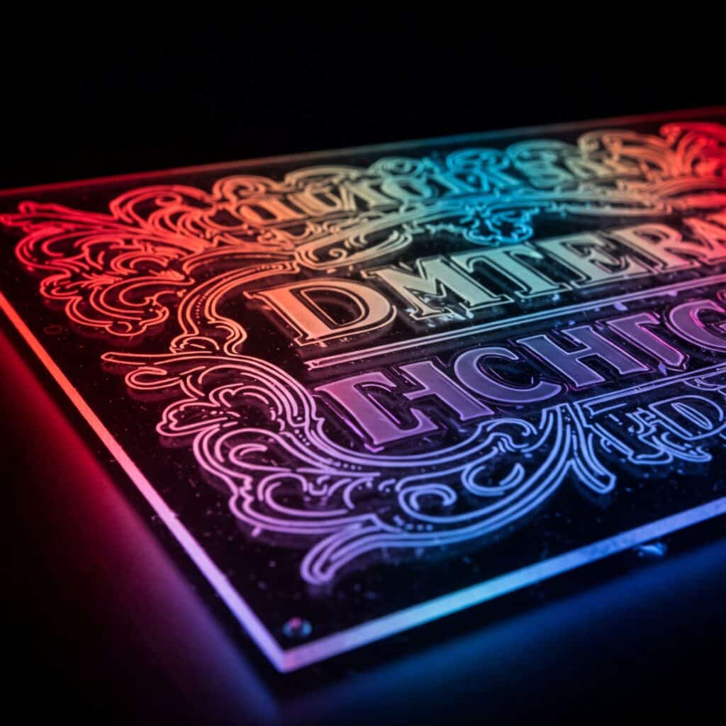 tableau LED en plexiglas sur mesure